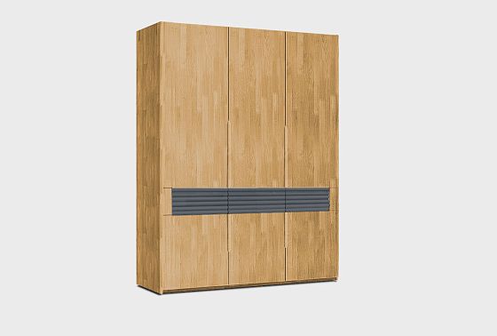 Шкаф для одежды 3-х дверный "Уоллстрит" массив дуба, МДФ 13