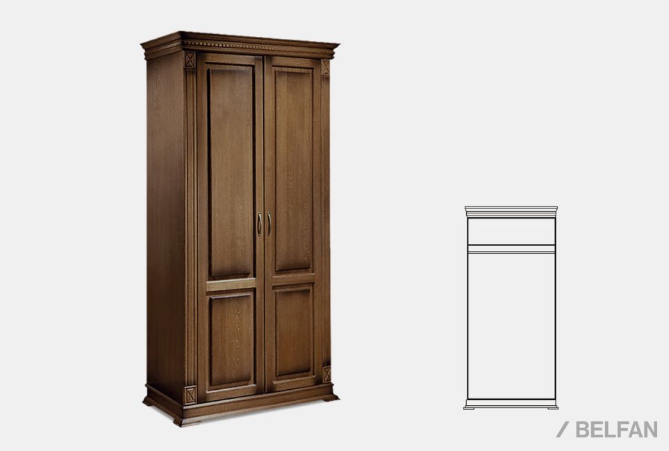 Шкаф 2-х дверный "Верди Люкс" массив и шпон дуба 1