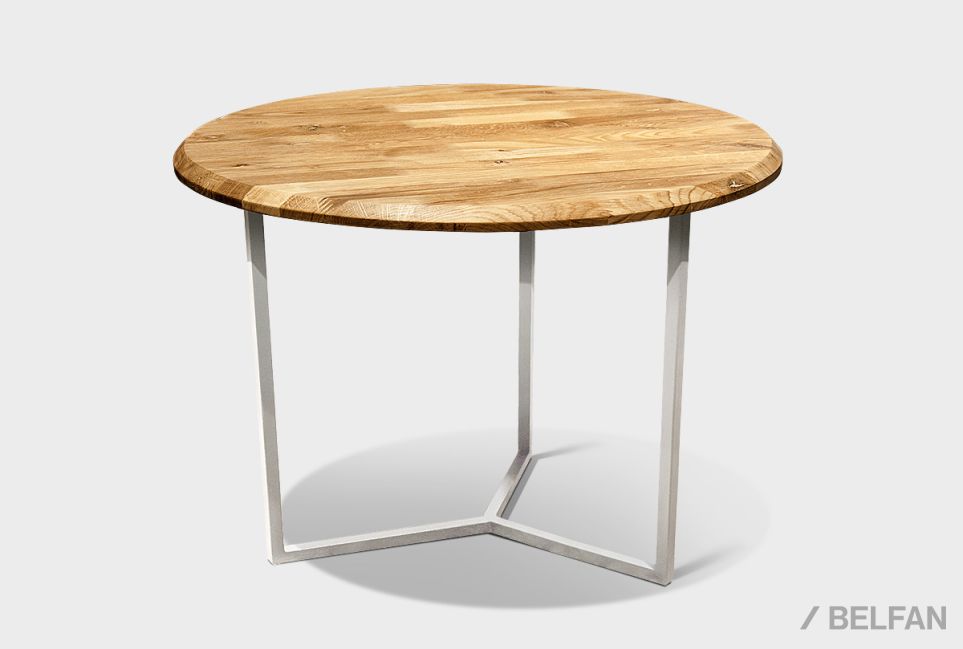 Стол журнальный "Арт" круглый 60 массив дуба, металл 1