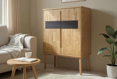 Тумба высокая "Уоллстрит"; *А-012.82; к-бейц-масло, ф-бейц-масло, вст-антрацит