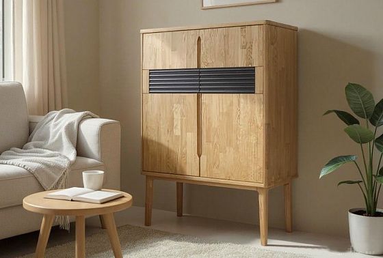 Тумба высокая "Уоллстрит" массив дуба, МДФ 4