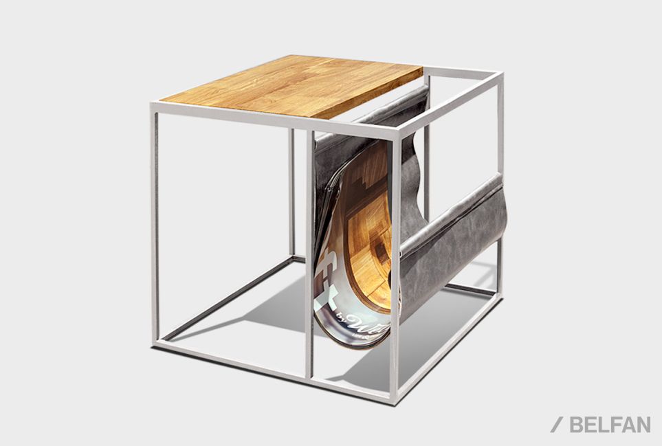 Стол журнальный "Арт" c газетницей массив дуба 1