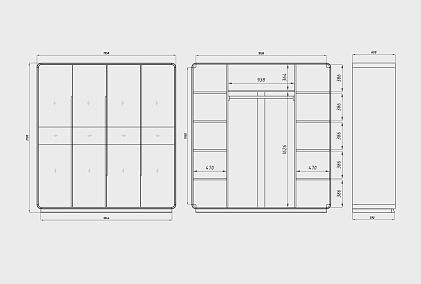 Шкаф для одежды 4-х дверный "Монблан"