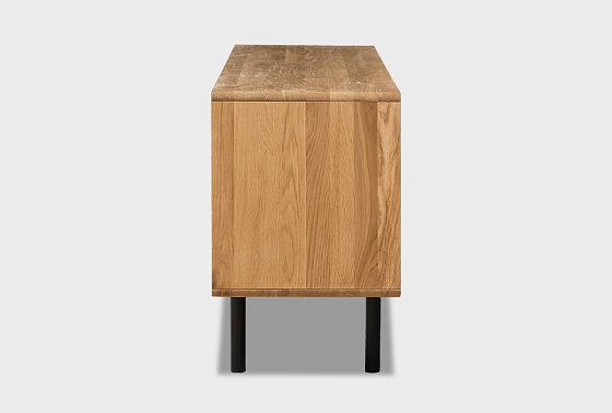 Тумба под ТВ высокая "Норман" 3 с нишей (правая) массив дуба, МДФ, металл 6