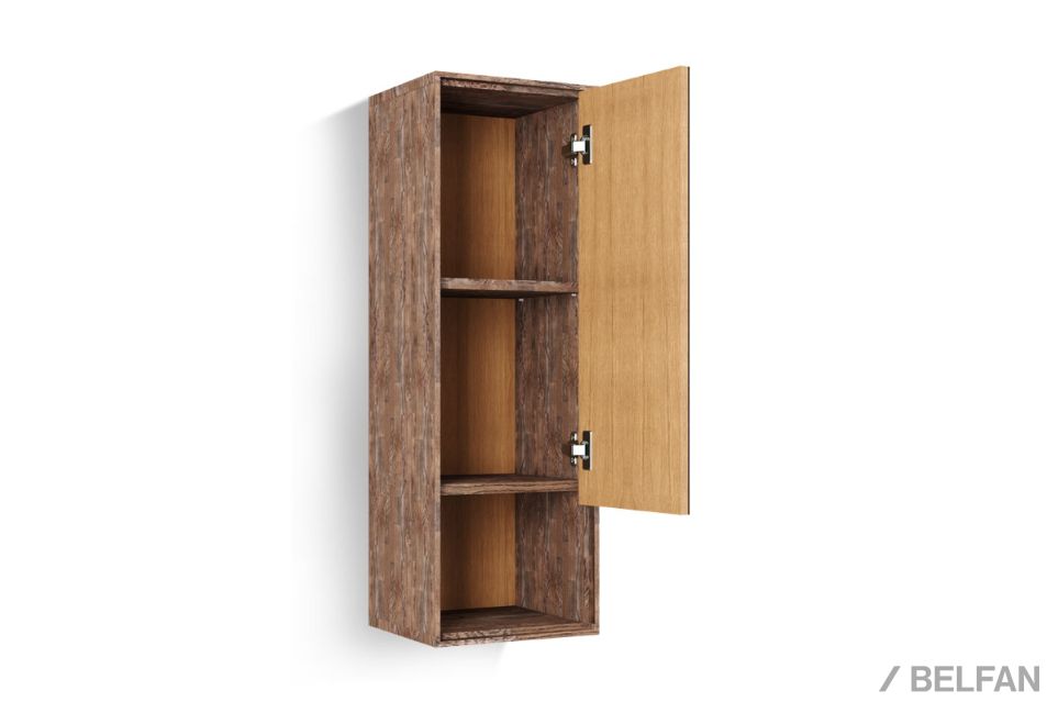 Шкаф навесной со стеклом "Монреаль" (правый) массив и шпон дуба, МДФ 2