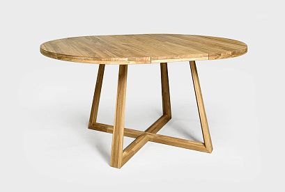 Стол обеденный "Мидгард" (раскладной); раскл.; 1200-1600x1200; бейц-масло