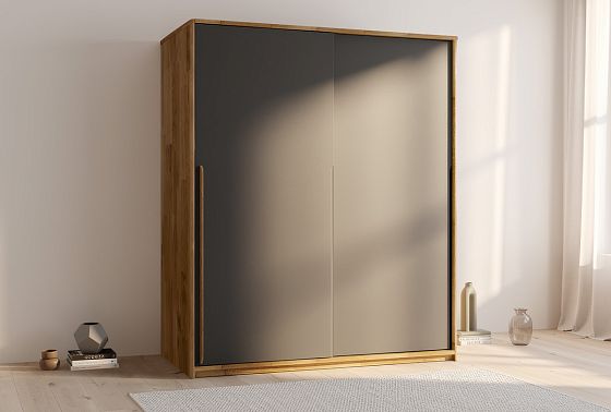 Шкаф-купе 2-х дверный "Уоллстрит" массив дуба, МДФ 5