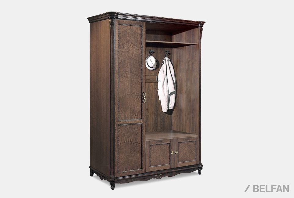 Шкаф комбинированный "Алези 1" (правый) массив и шпон дуба 1