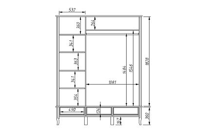 Шкаф для одежды "Катрин" фигурный 3-х дв. без зеркала