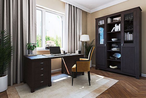 Стол письменный "Рауна" 08 (2 тумбы) массив сосны 5