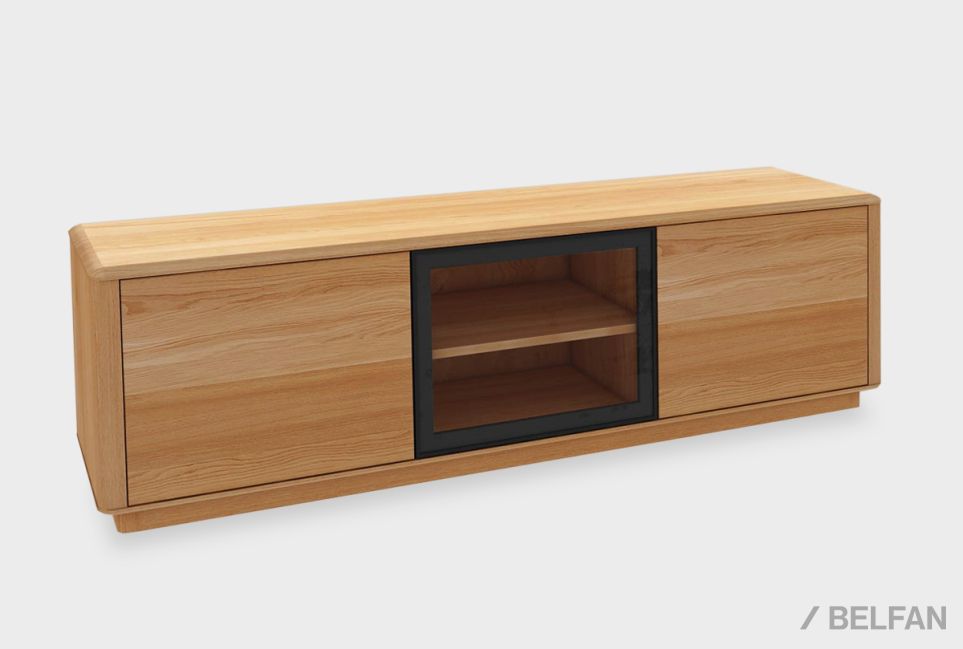 Тумба под ТВ «Тор» (стекло) массив дуба 1