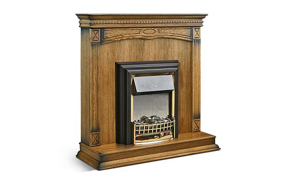 Подставка декоративная под камин "Верди Люкс 1" массив и шпон дуба 2