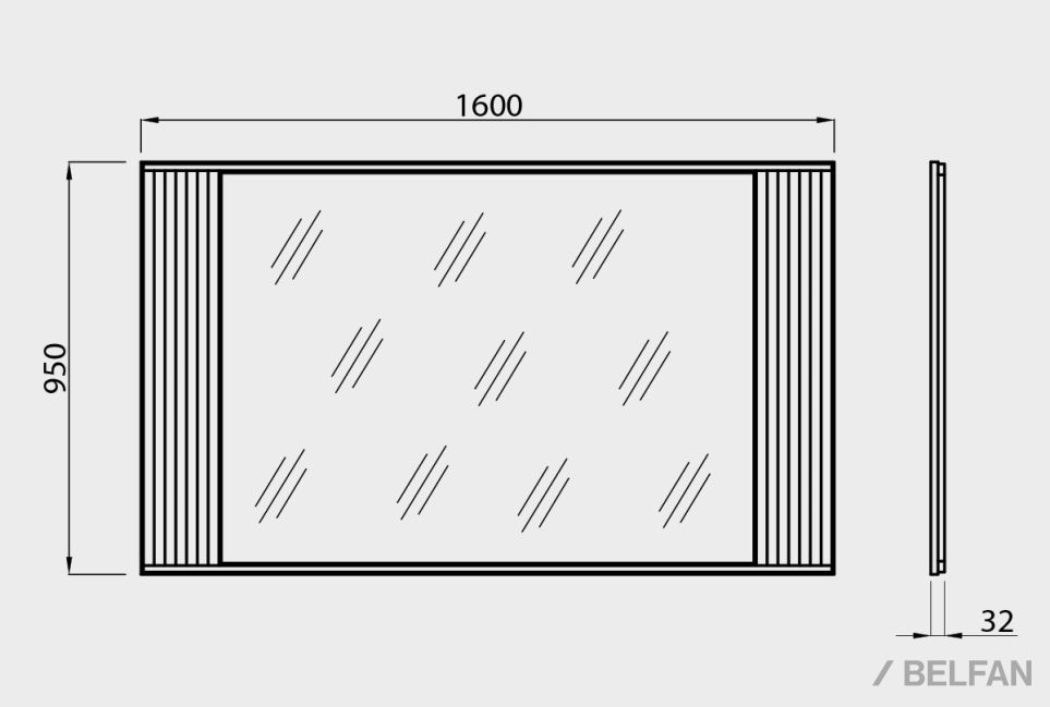 Зеркало "Чикаго" 160 массив и шпон дуба 3