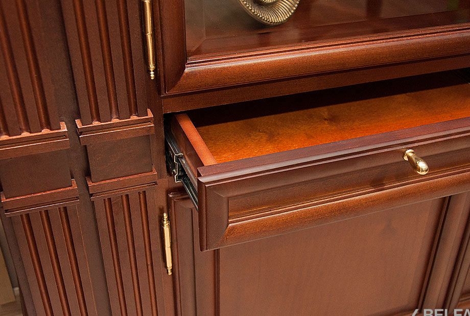 Набор мебели для библиотеки "Престиж-17.3" массив и шпон берёзы 3