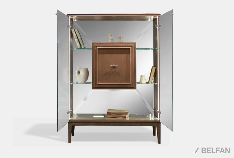 Тумба высокая "Сакраменто" (стекло) массив и шпон дуба, МДФ 6