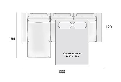 "Лофт" диван с оттоманкой