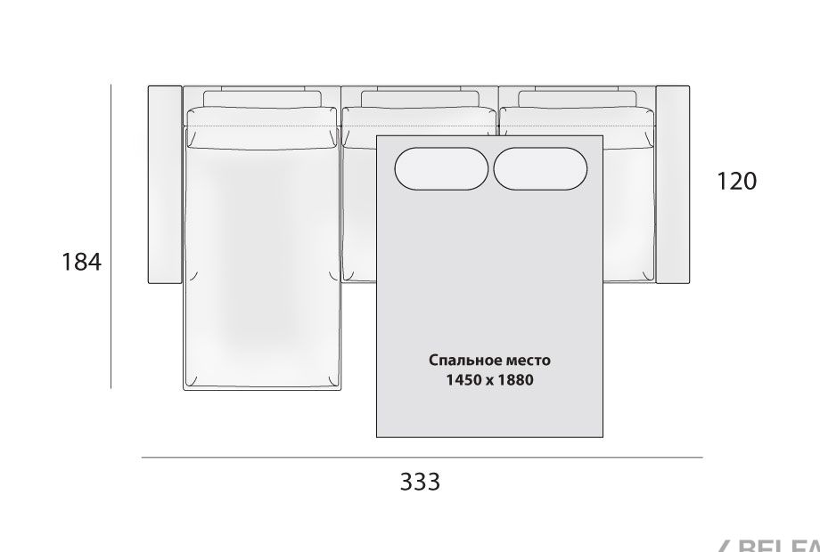 "Лофт" диван с оттоманкой 4