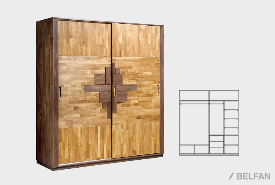 Шкаф-купе "Ирвинг Дизайн" массив дуба 9