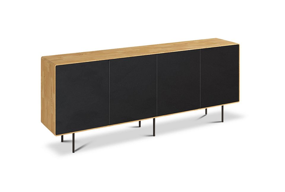 Тумба "Норман" 4; дуб натуральный, чёрный