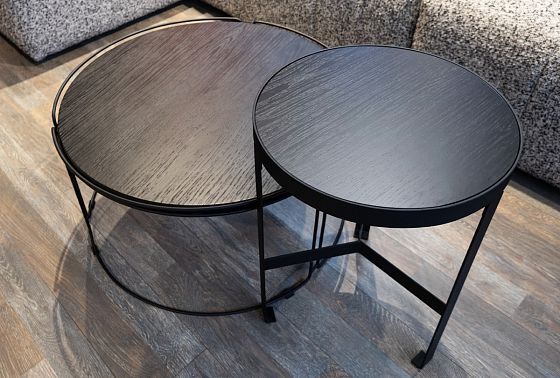 Стол журнальный "Collin" (круглый) большой массив и шпон дуба, МДФ 3