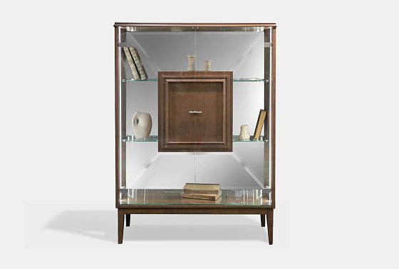 Тумба высокая "Сакраменто" (стекло) массив и шпон дуба, МДФ 9