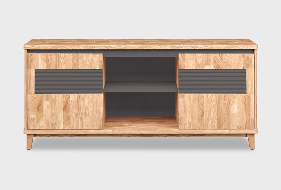 Тумба "Уоллстрит" 3 (с нишей) массив дуба, МДФ 3