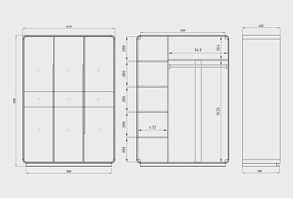 Шкаф для одежды 3-х дверный "Монблан"
