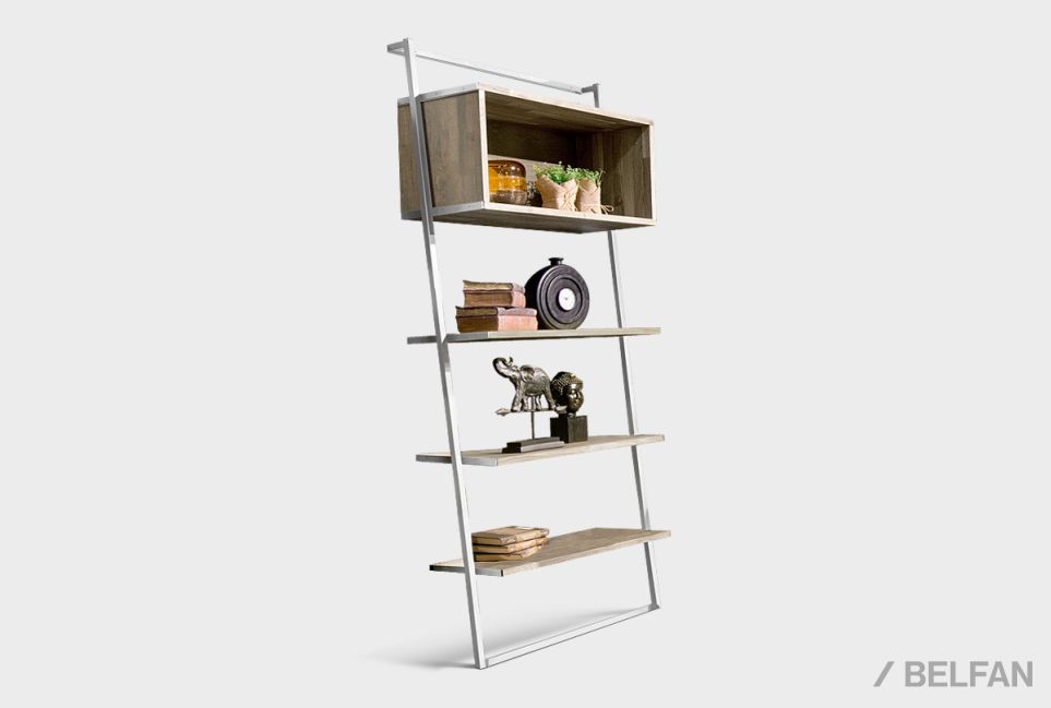 Стеллаж "Арт" 445 массив дуба, металл 1