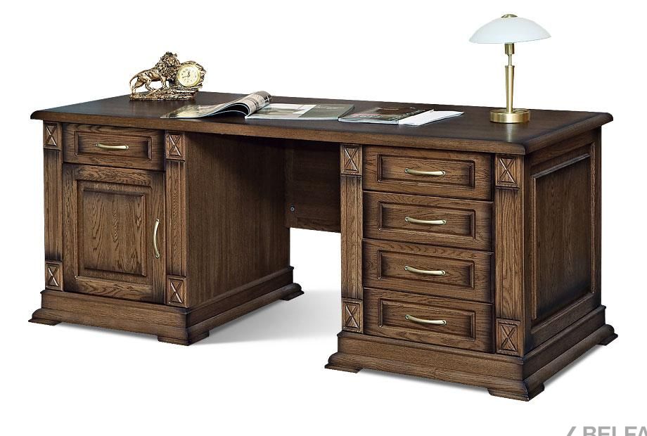 Стол письменный "Верди Люкс 7" массив и шпон дуба 1