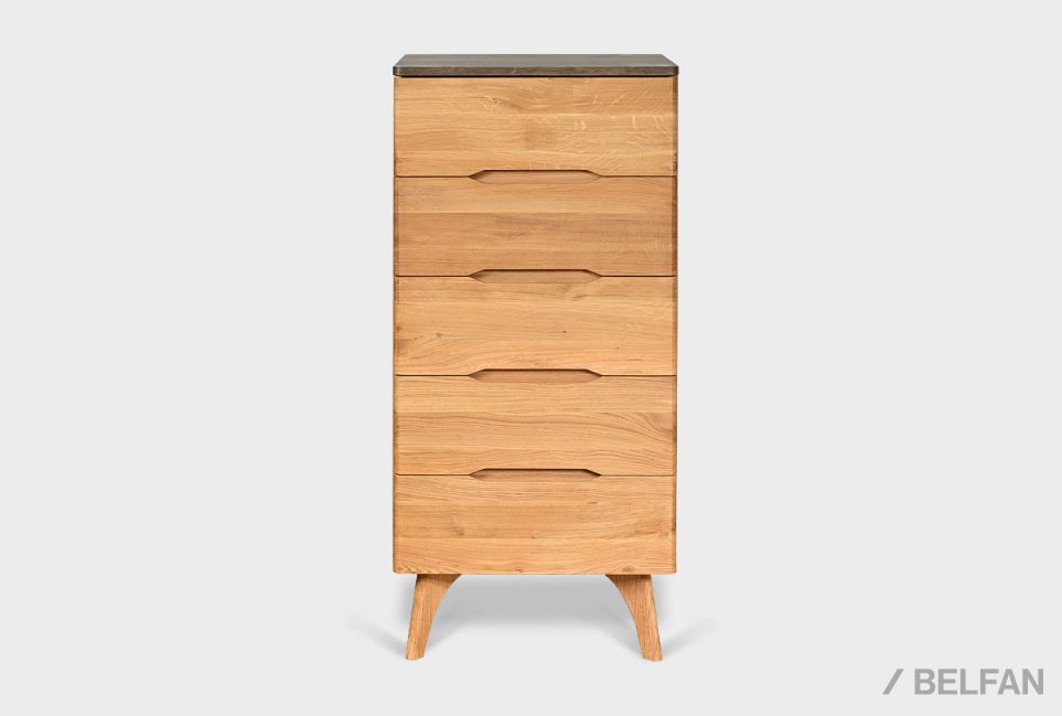 Комод "Элва" B-5 высокий массив и шпон дуба 7