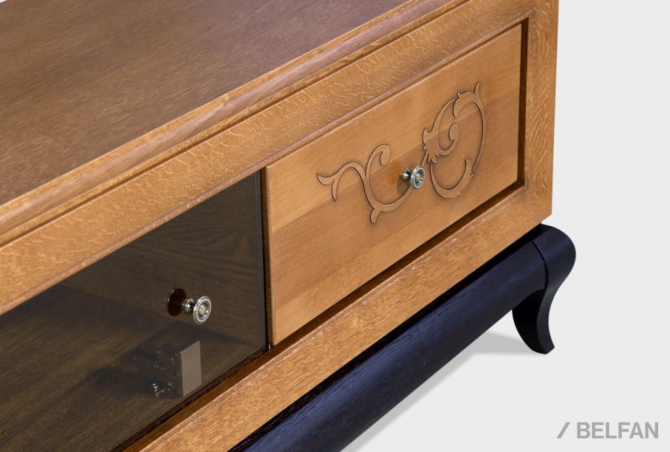 Тумба под ТВ "Соната" 200 массив и шпон дуба 5