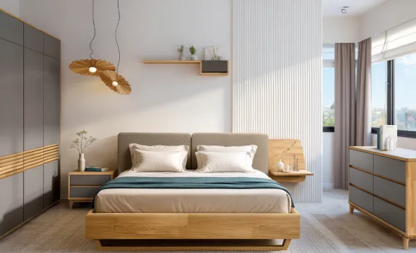 Спальня «Уоллстрит» #4. Цвет: антрацит + бейц-масло Спальня «Уоллстрит» #4