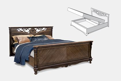 Кровать "Алези" с подьемным механизмом (высокое изножье)