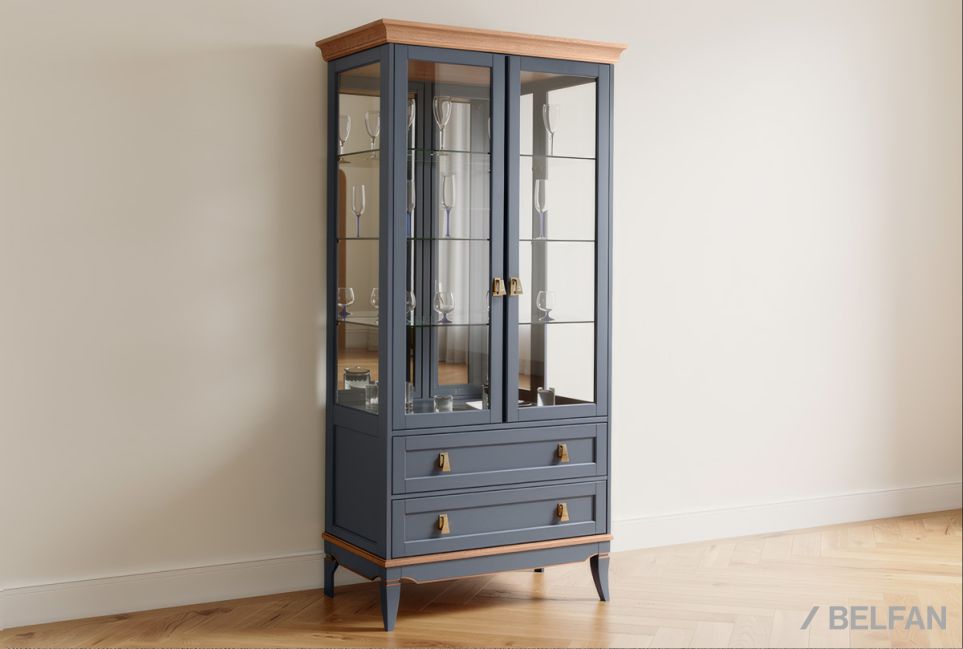 Витрина 2-х дверная "Стюарт" массив и шпон дуба 1