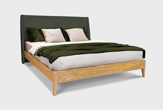 Кровать "Сакраменто М" (мягкое изголовье) массив дуба 3
