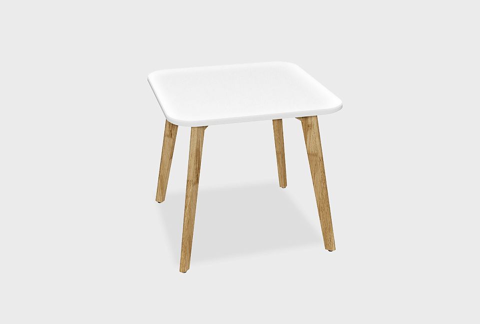 Стол журнальный "Уоллстрит" квадратный 262; н-бейц-масло, стл-белый