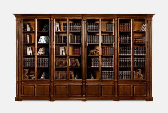 Набор мебели для библиотеки "Престиж-17.4" массив и шпон берёзы 4