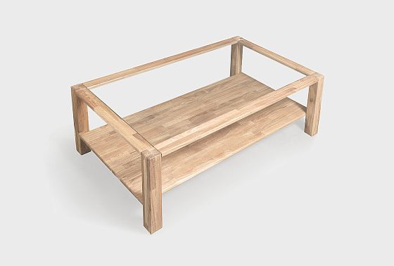 Стол журнальный "Норд" 110 (стекло) массив дуба, стекло 3