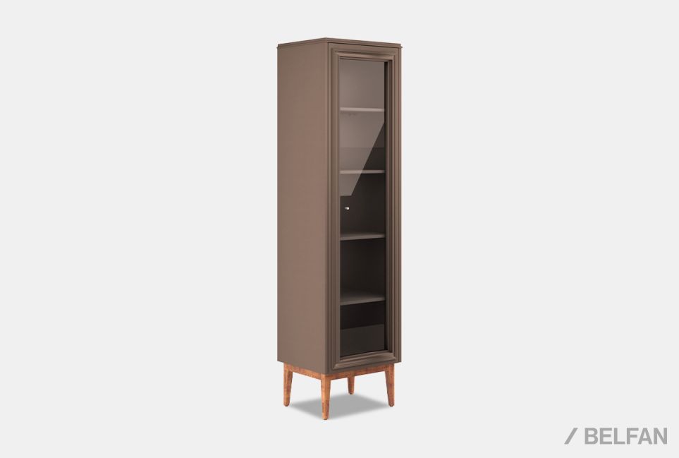 Витрина 1-но дв. "Сакраменто" (правая) массив и шпон дуба, МДФ 1