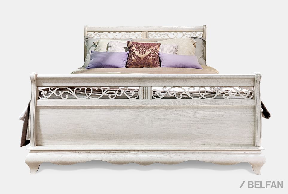 Кровать "Тэфи" (высокое изножье) массив и шпон дуба 2