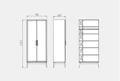Шкаф для одежды "Коста" 2-х дв. без зеркала