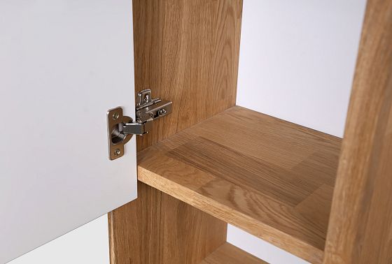 Шкаф навесной "Уоллстрит" (левый) массив дуба, МДФ 10