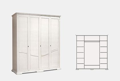 Шкаф для одежды 4-х дв. "Лика" (без зеркала)