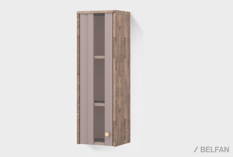 Шкаф настенный "Меридиан" стекло (левый) массив дуба, МДФ 1