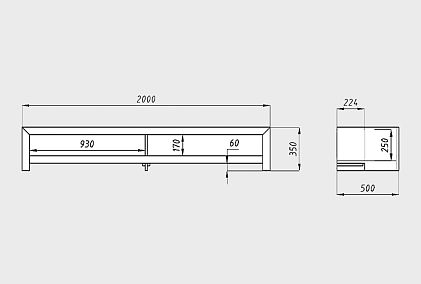 Тумба под ТВ "Арт" 200 (с нишами)
