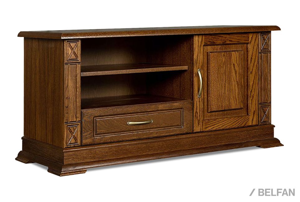 Тумба под ТВ "Верди Люкс ТВ4" массив и шпон дуба 1