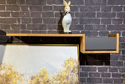 Полка с нишей "Уоллстрит" (правая); *А-012.14; к-бейц-масло, вст-антрацит