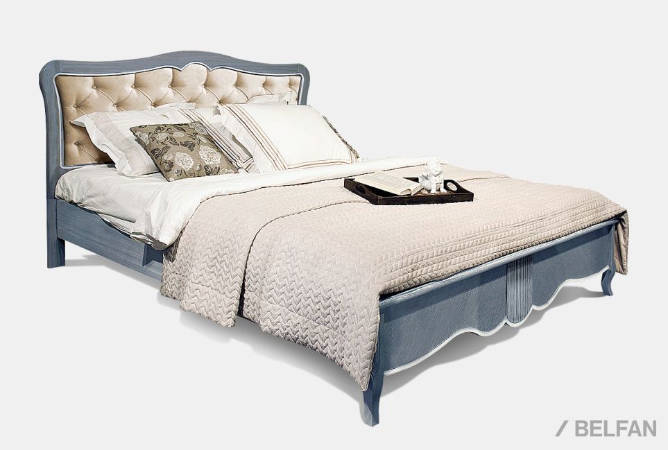 Кровать "Катрин" (мягкое изголовье) массив дуба 1