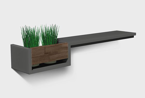 Полка с нишей "Уоллстрит" (левая) массив дуба, МДФ 3