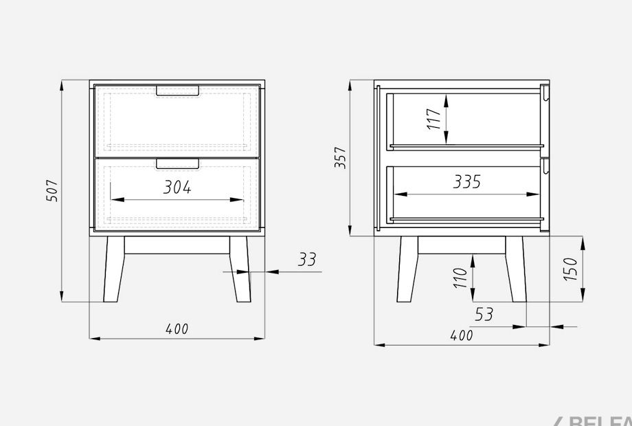 Тумба прикроватная "Ирвинг" массив дуба 4